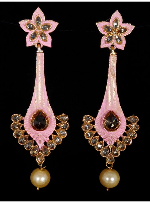 Reverse Ad Earrings With Meenakari Work